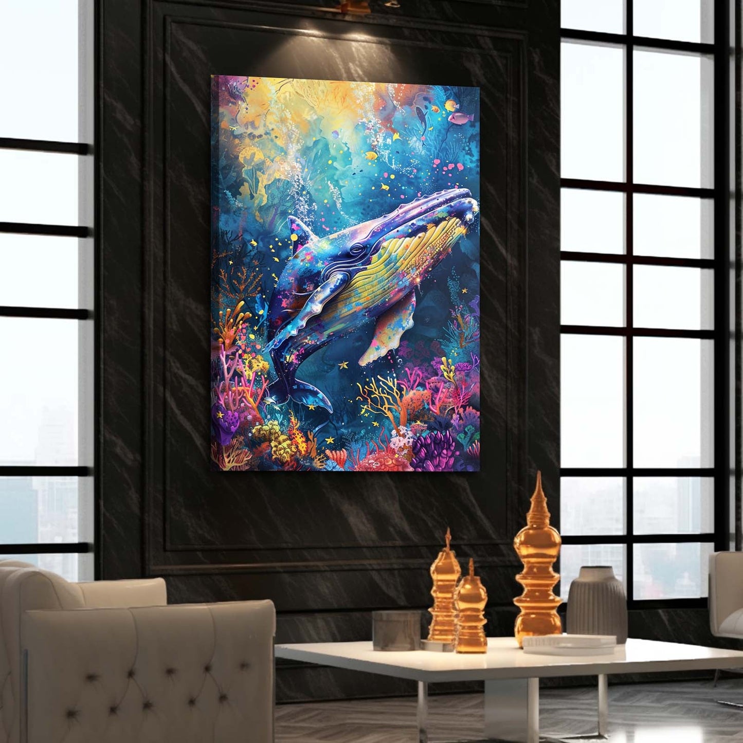 Colorful Whale Art Print