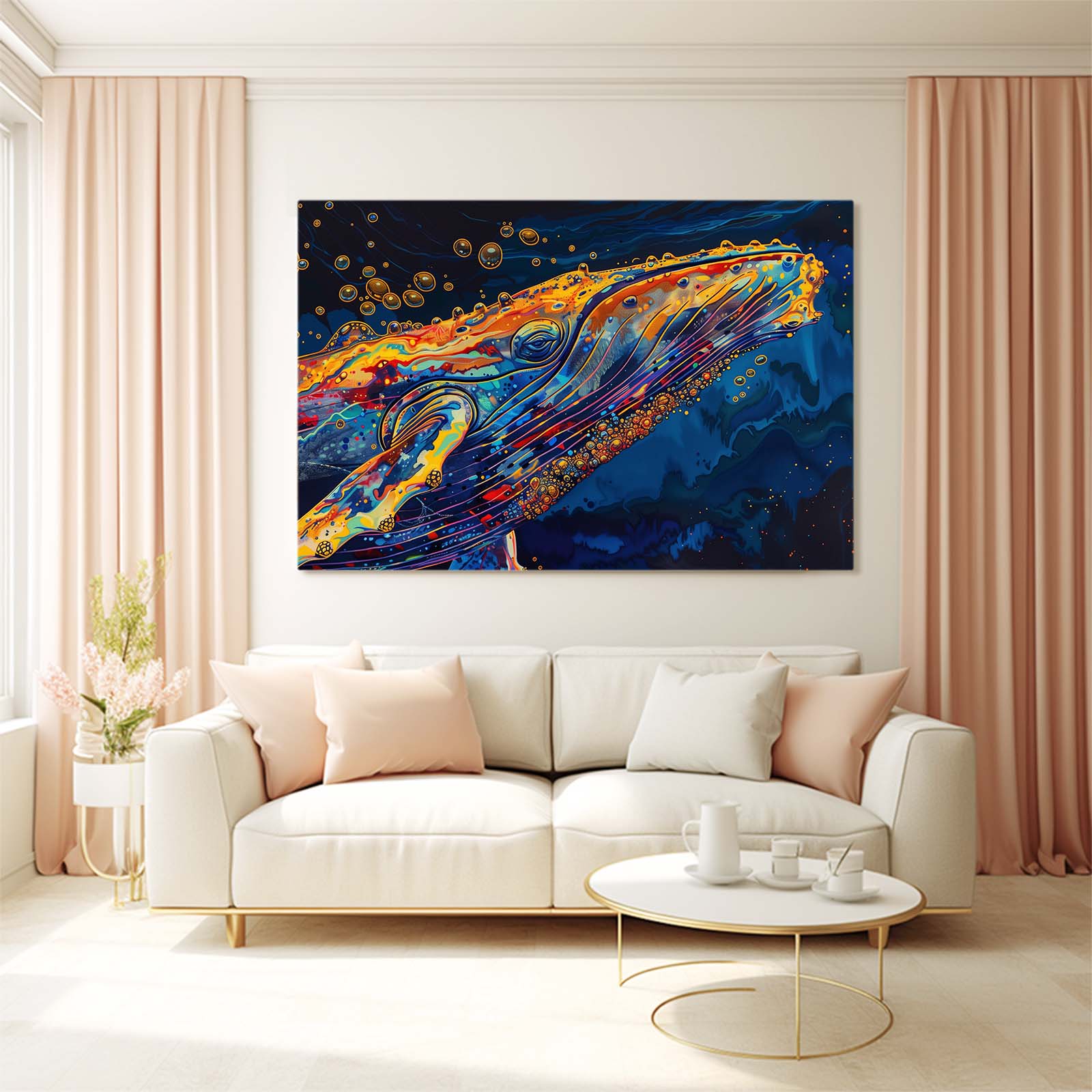 Colorful Whale Art Vibrant