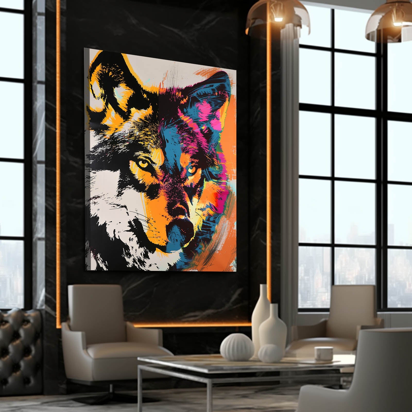 Colorful Wolf Art