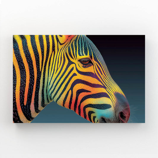 Colorful Zebra Art – styled in a furnished interior