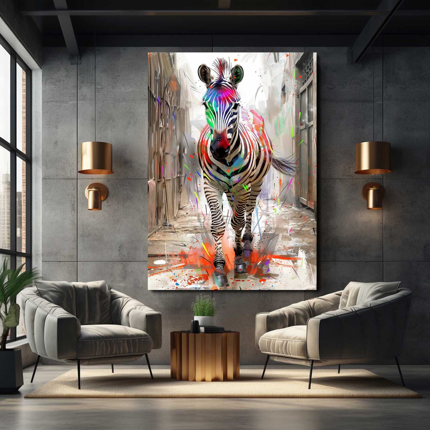 Colorful Zebra Prints – styled in a furnished interior