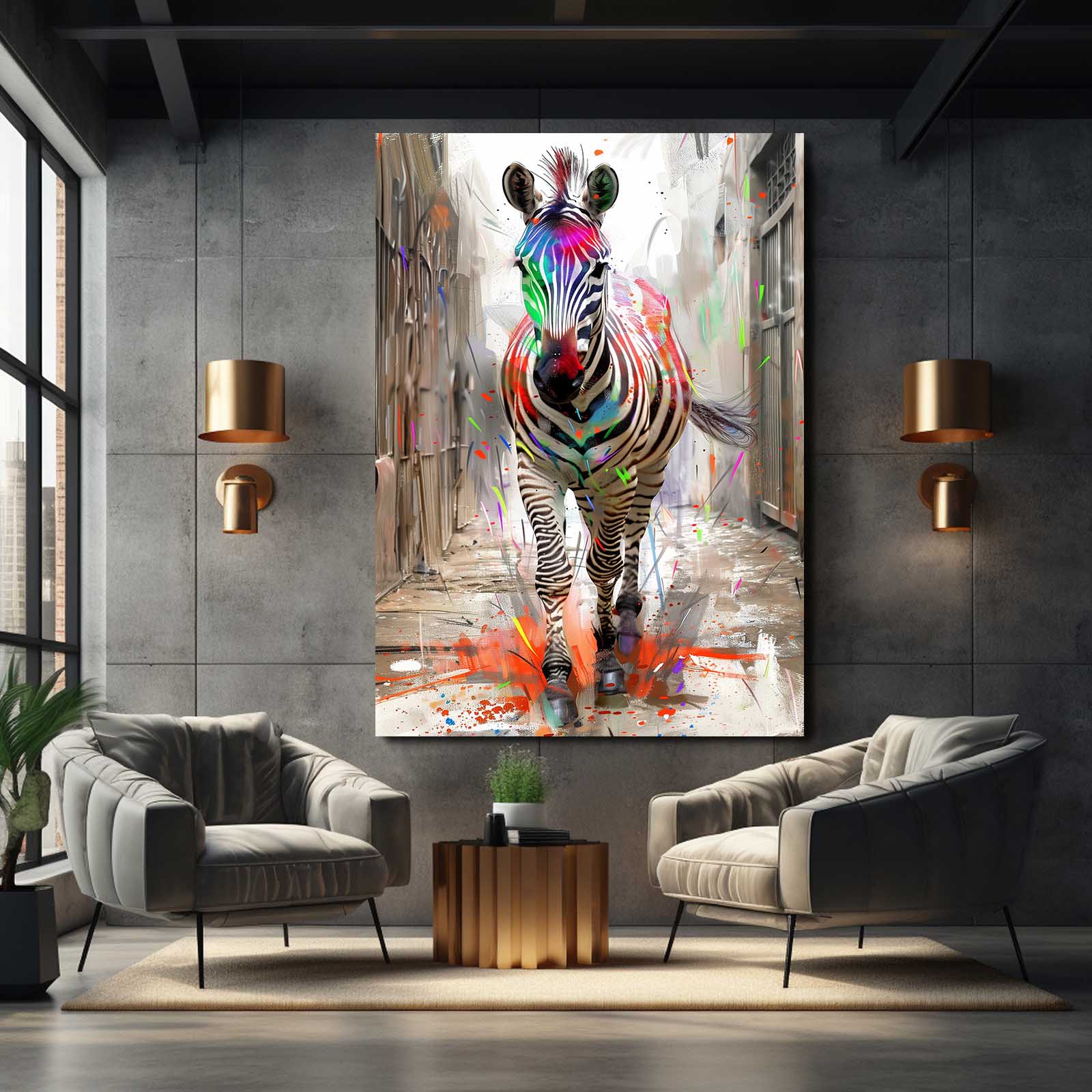 Colorful Zebra Prints – styled in a furnished interior