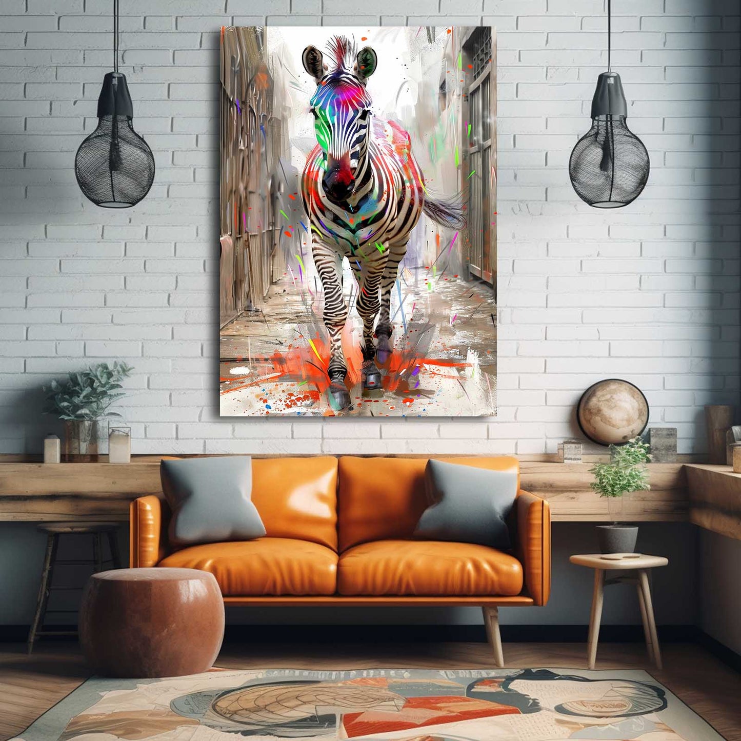 Colorful Zebra Prints – styled in a furnished interior