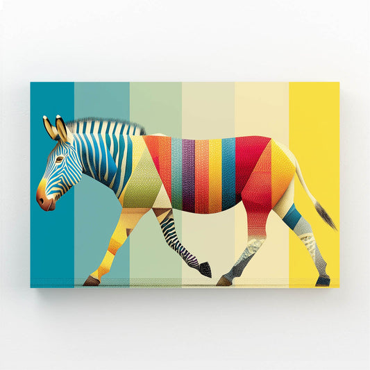 Colorful Zebra Wall Art – styled in a furnished interior