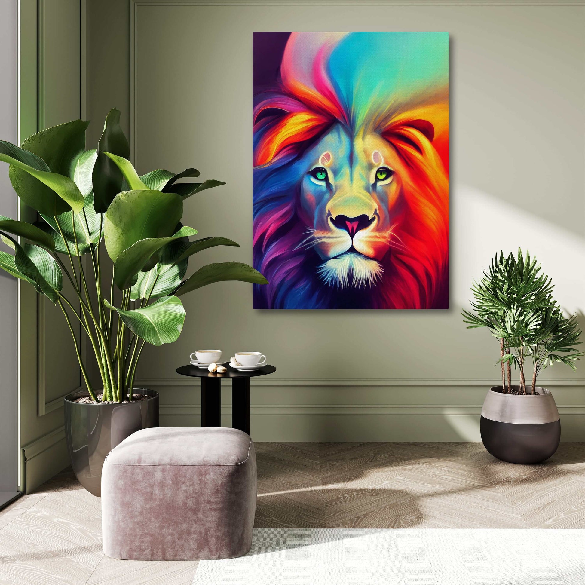 Colourful Lion Canvas