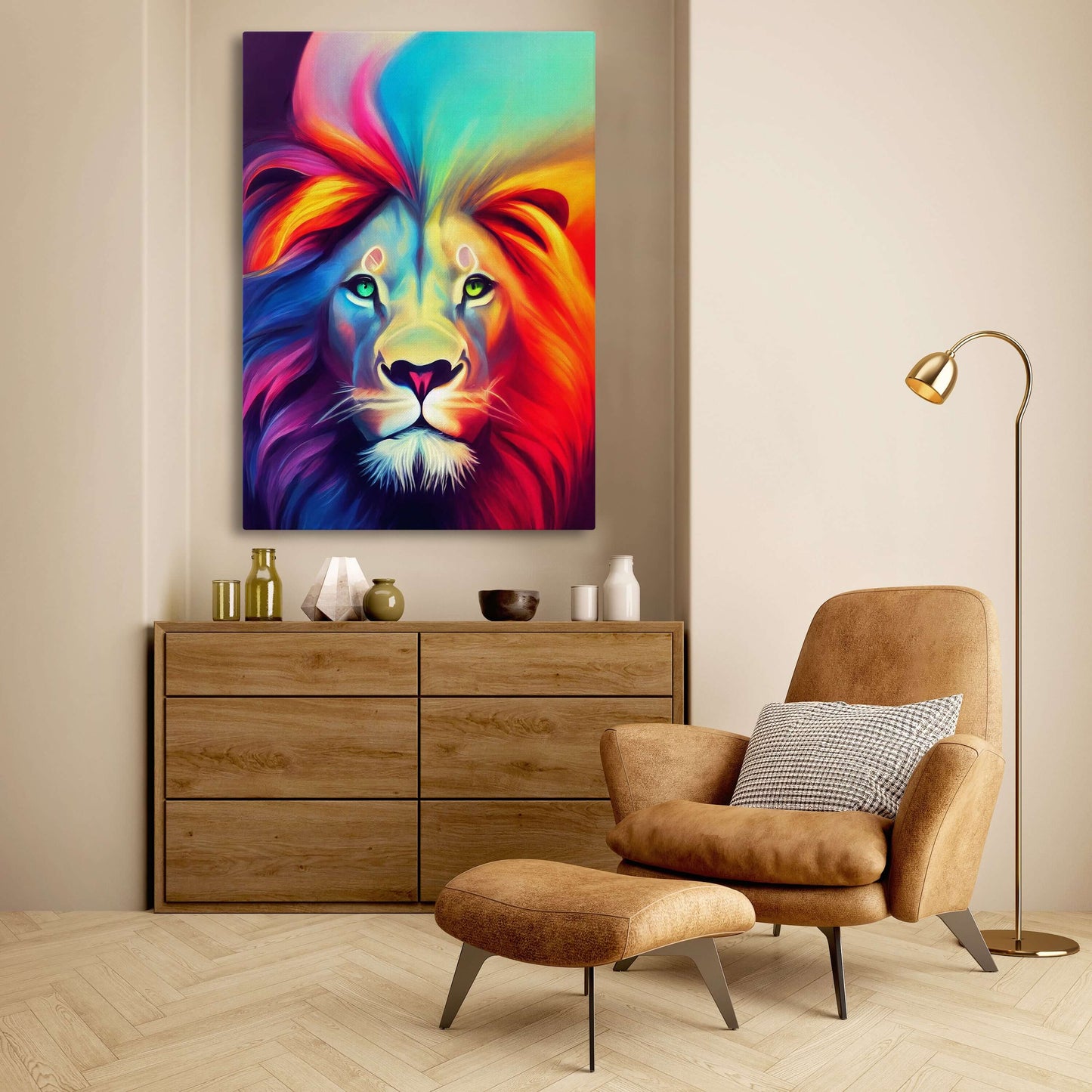 Colourful Lion Canvas