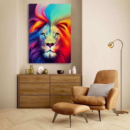 Colourful Lion Canvas