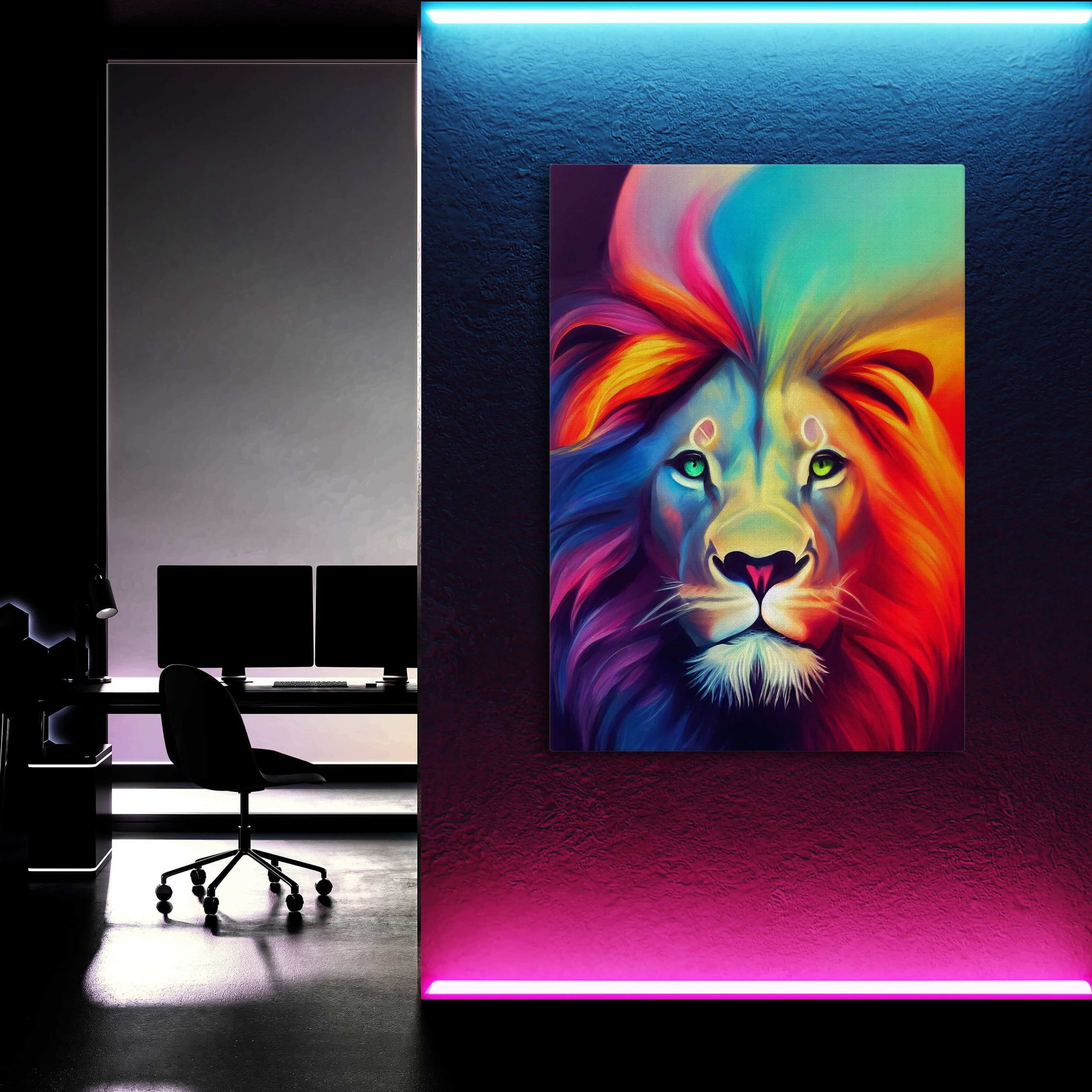 Colourful Lion Canvas