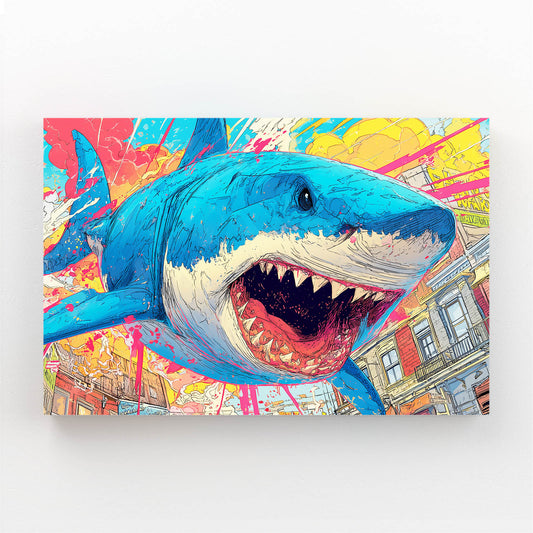 Comic Pop Art Shark Canvas – comic pop art shark canvas print