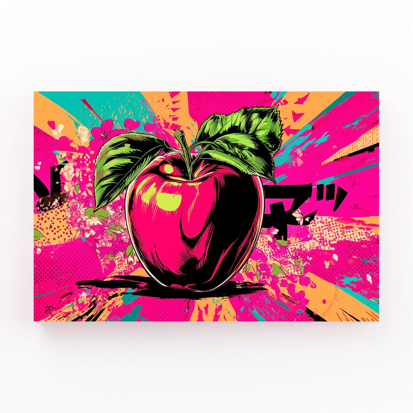 Comic Splash Apple Art – comic splash apple canvas print