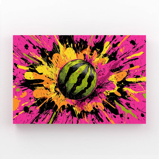 Comic Watermelon Burst Fruit Art – comic watermelon burst fruit canvas print