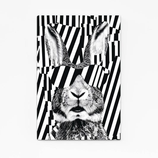 Cool Bunny Art – angled canvas view on white background