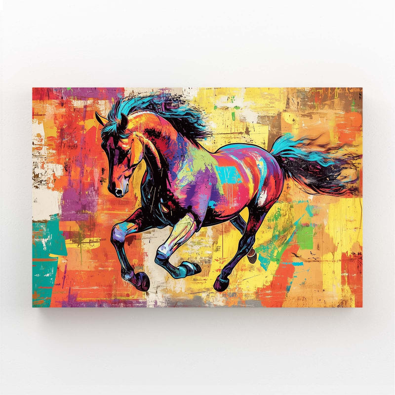Cool Horse Art – angled canvas view on white background