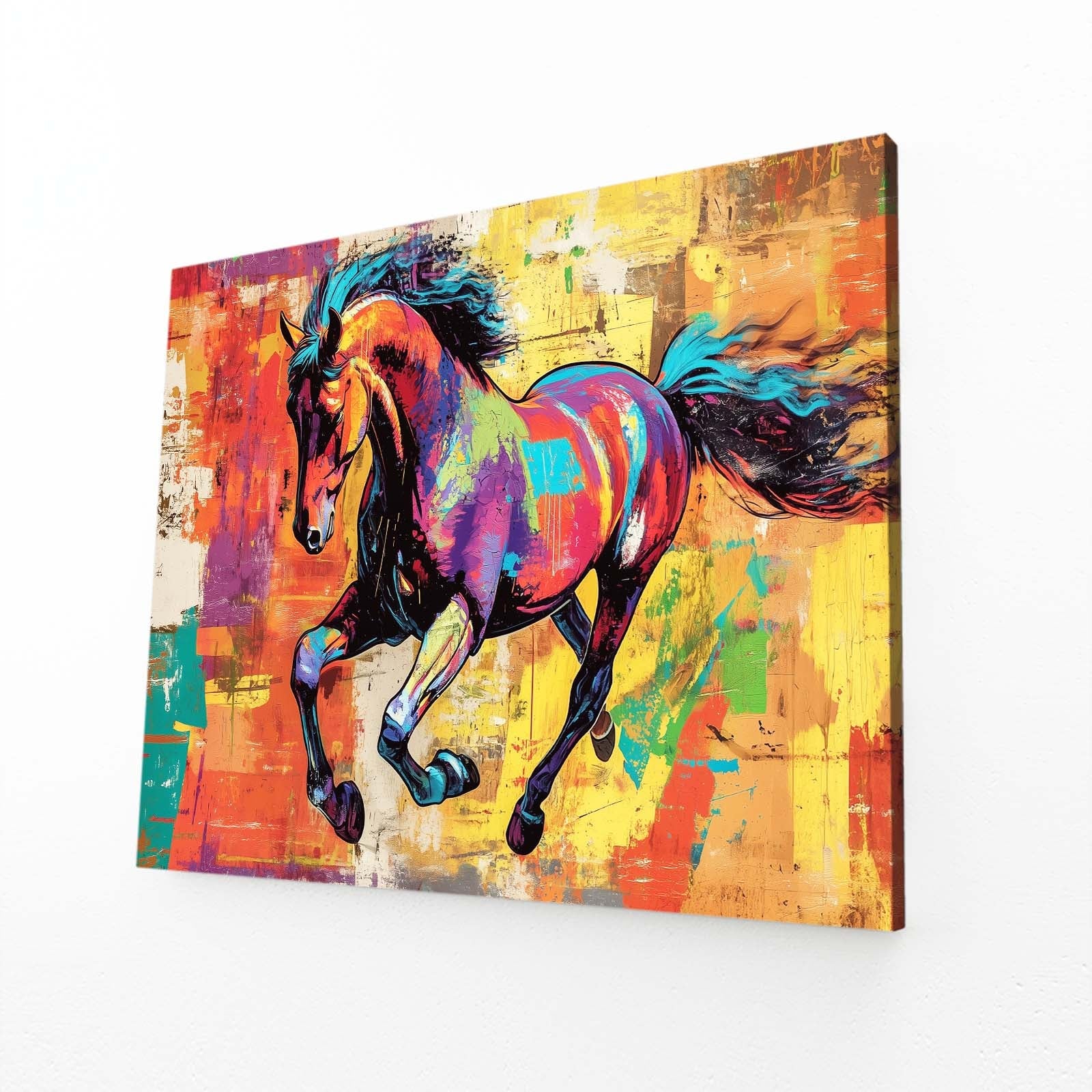 Cool Horse Art – angled canvas view on white background