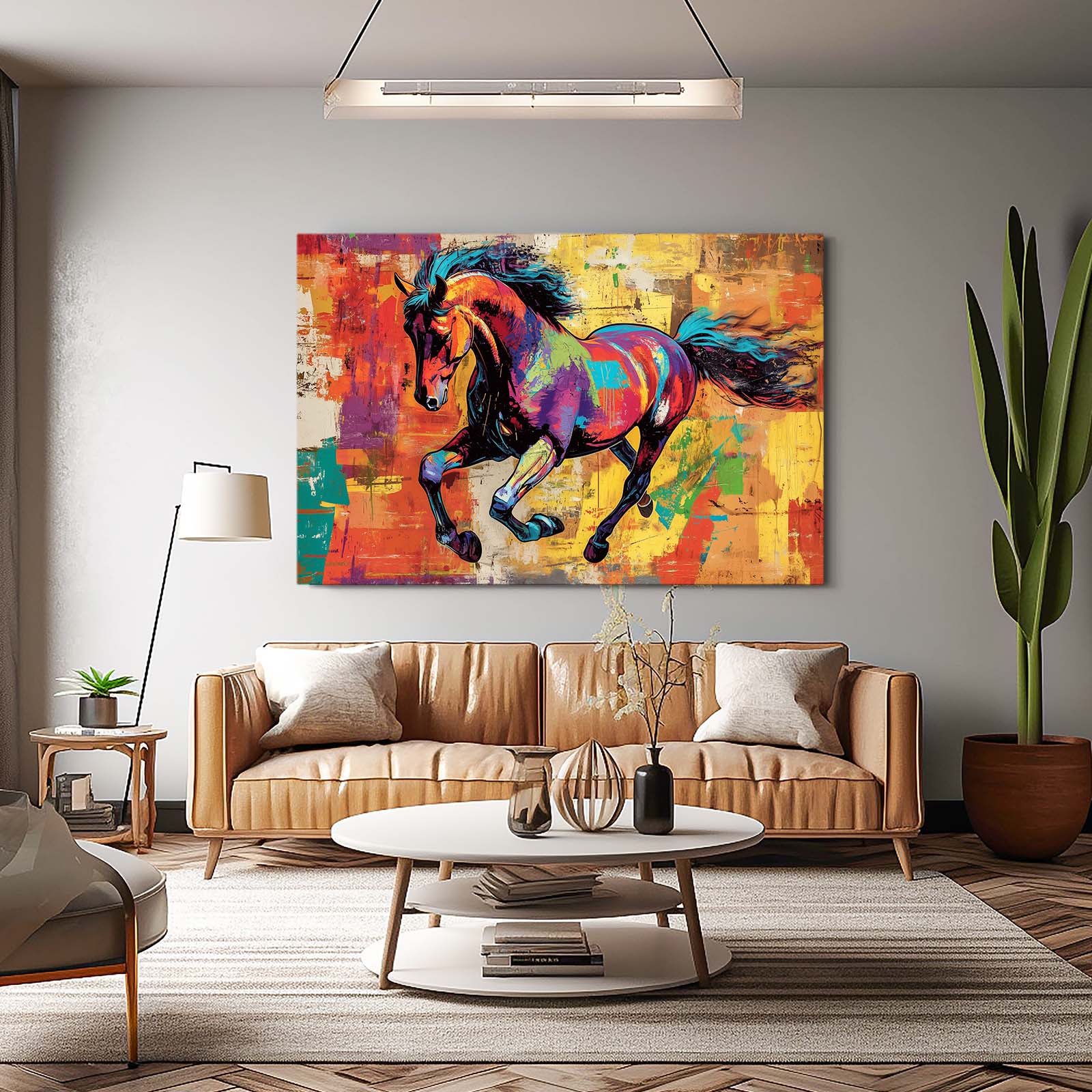 Cool Horse Art – angled canvas view on white background