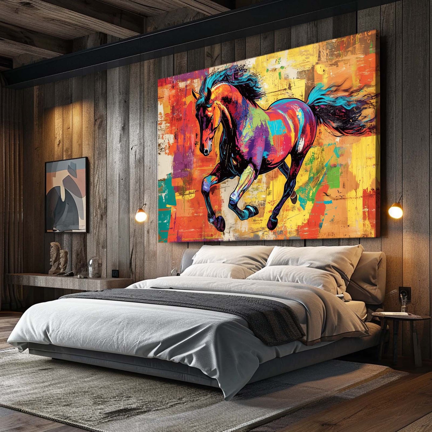Cool Horse Art – angled canvas view on white background