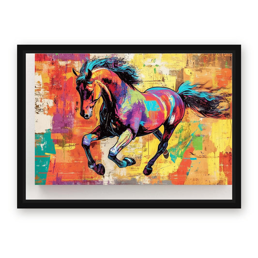 Cool Horse Art – with Premium Black wood frame