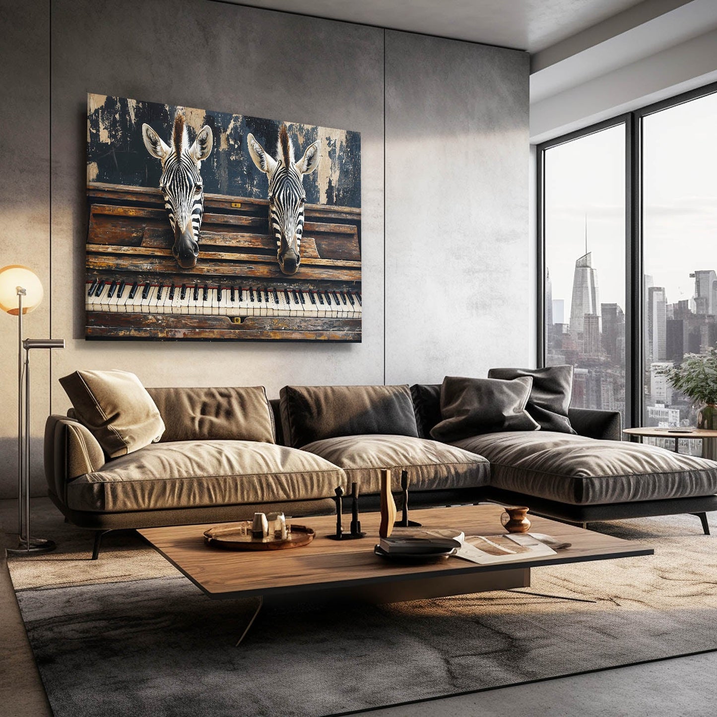 Cool Keys Zebra Artwork – styled in a furnished interior