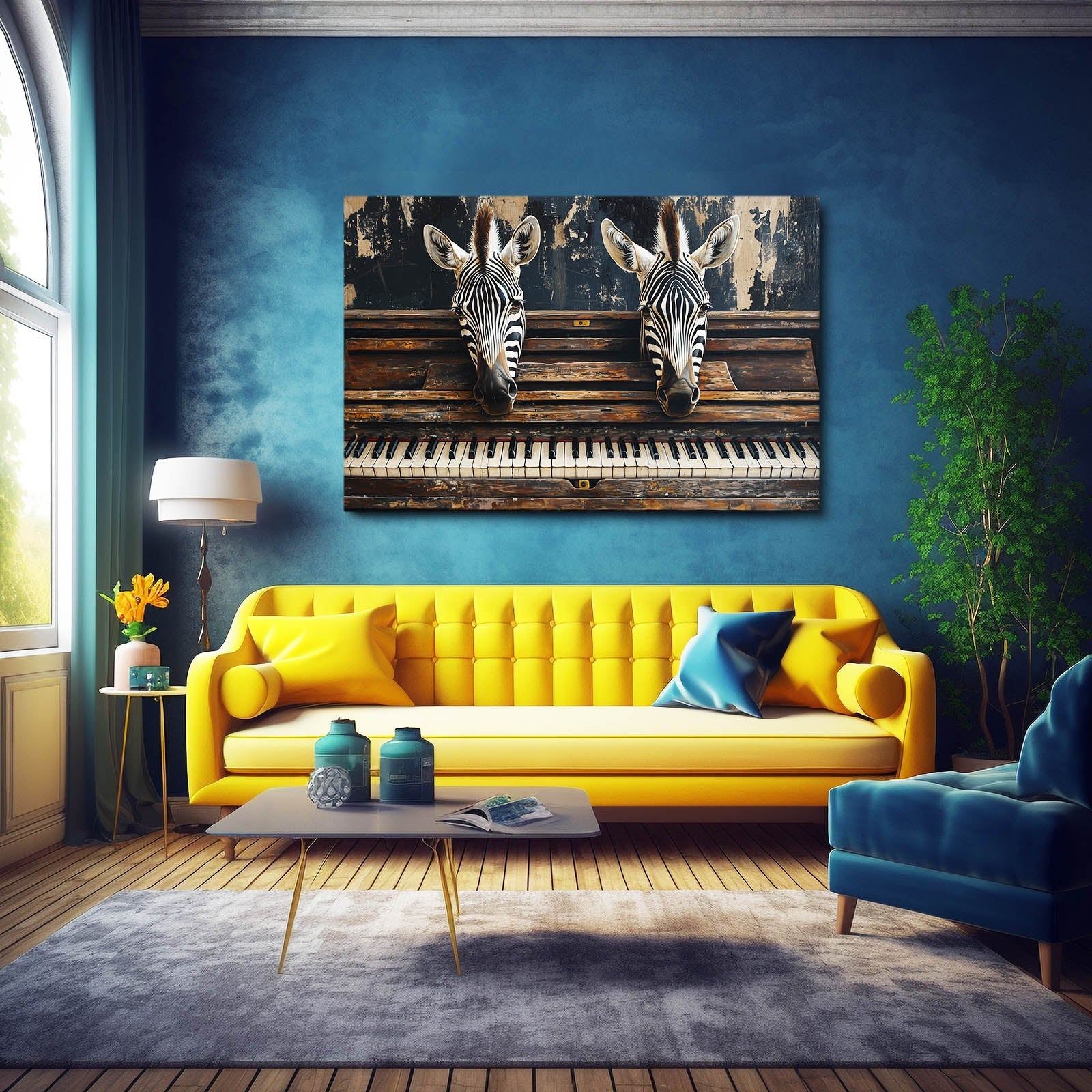 Cool Keys Zebra Artwork – styled in a furnished interior
