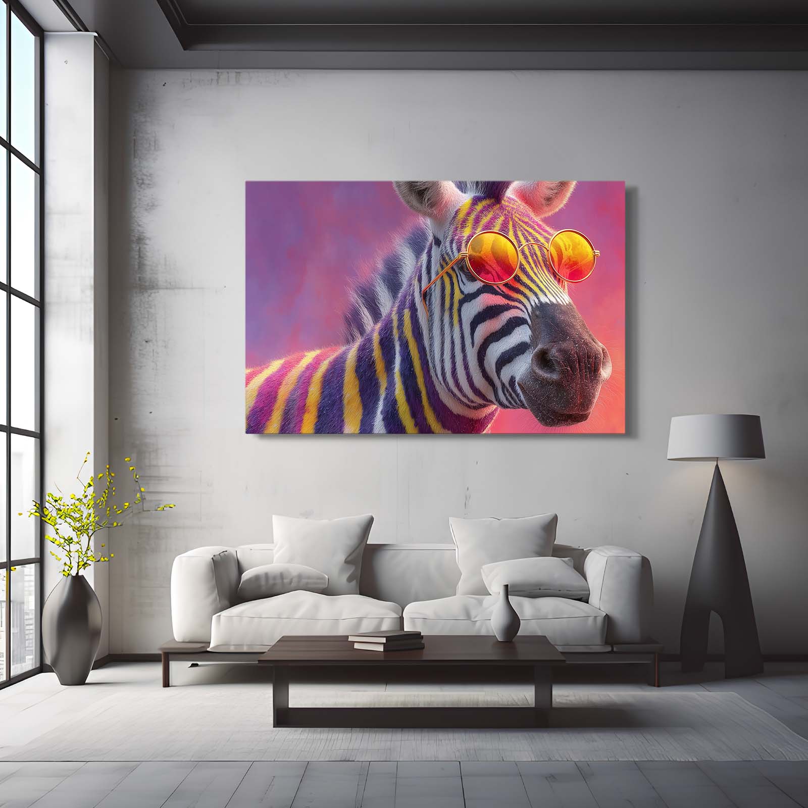 Cool Zebra Art – styled in a furnished interior