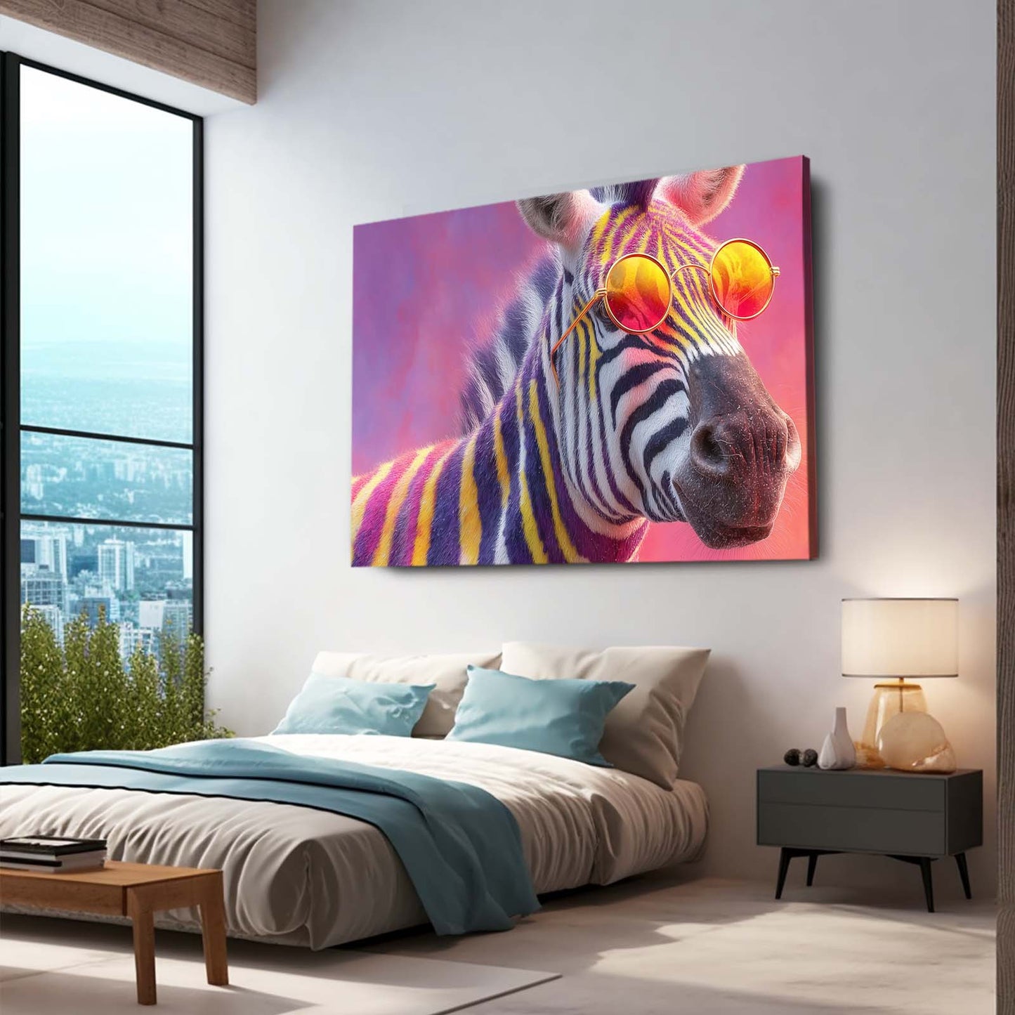 Cool Zebra Art – styled in a furnished interior