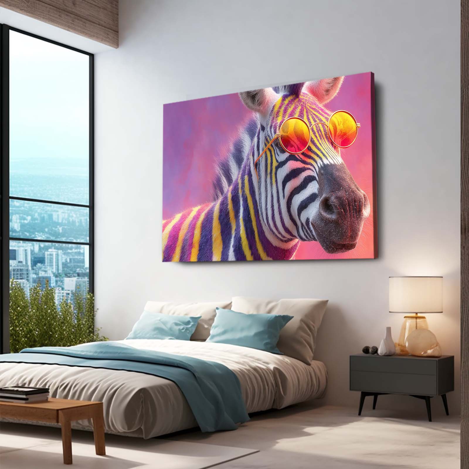 Cool Zebra Art – styled in a furnished interior