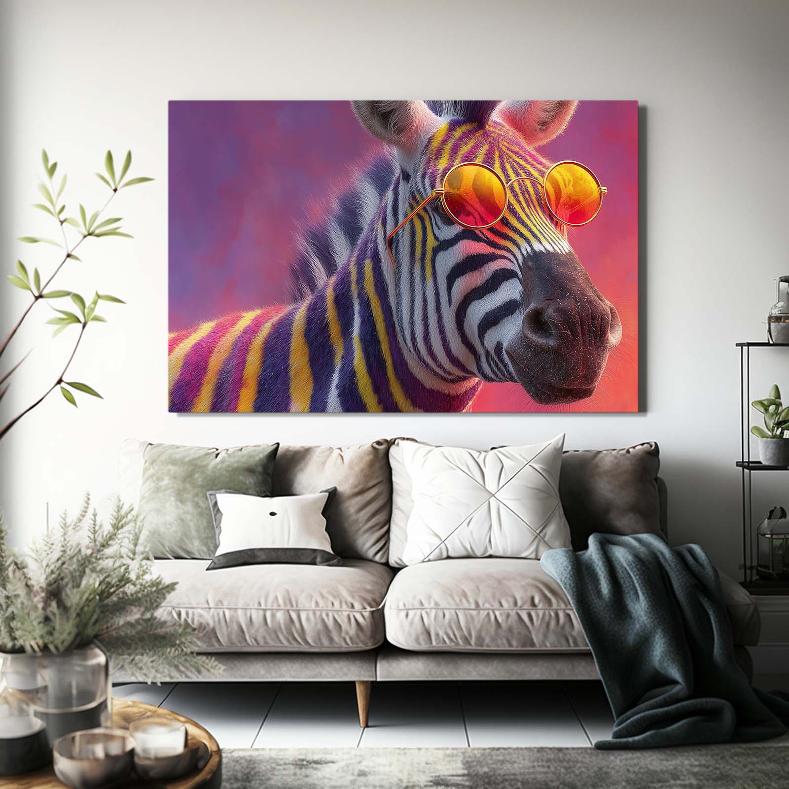 Cool Zebra Art – styled in a furnished interior