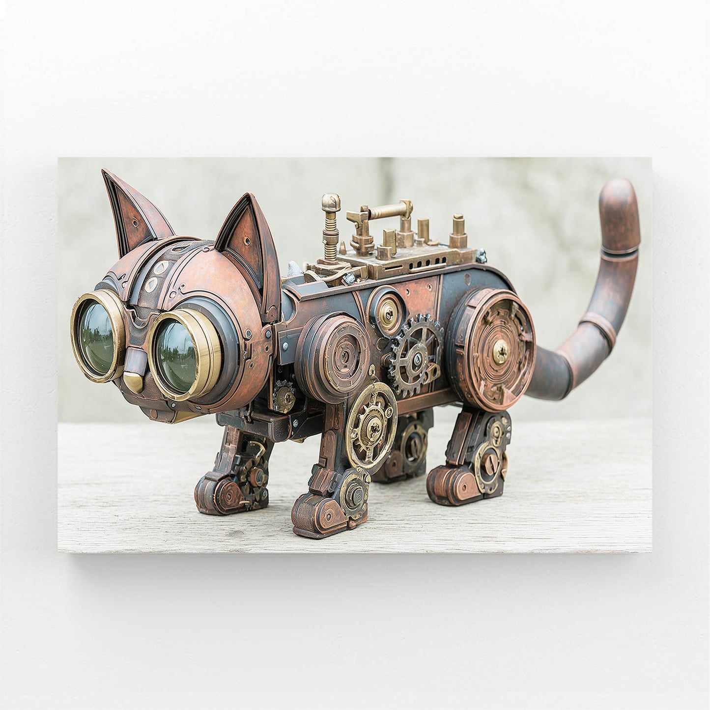 Copper Clockwork Cat Steampunk Art – copper clockwork cat steampunk canvas print