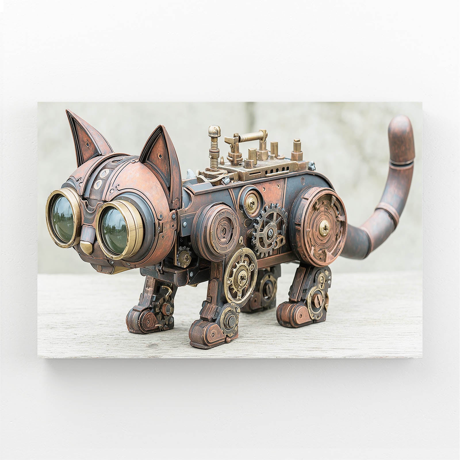 Copper Clockwork Cat Steampunk Art – copper clockwork cat steampunk canvas print