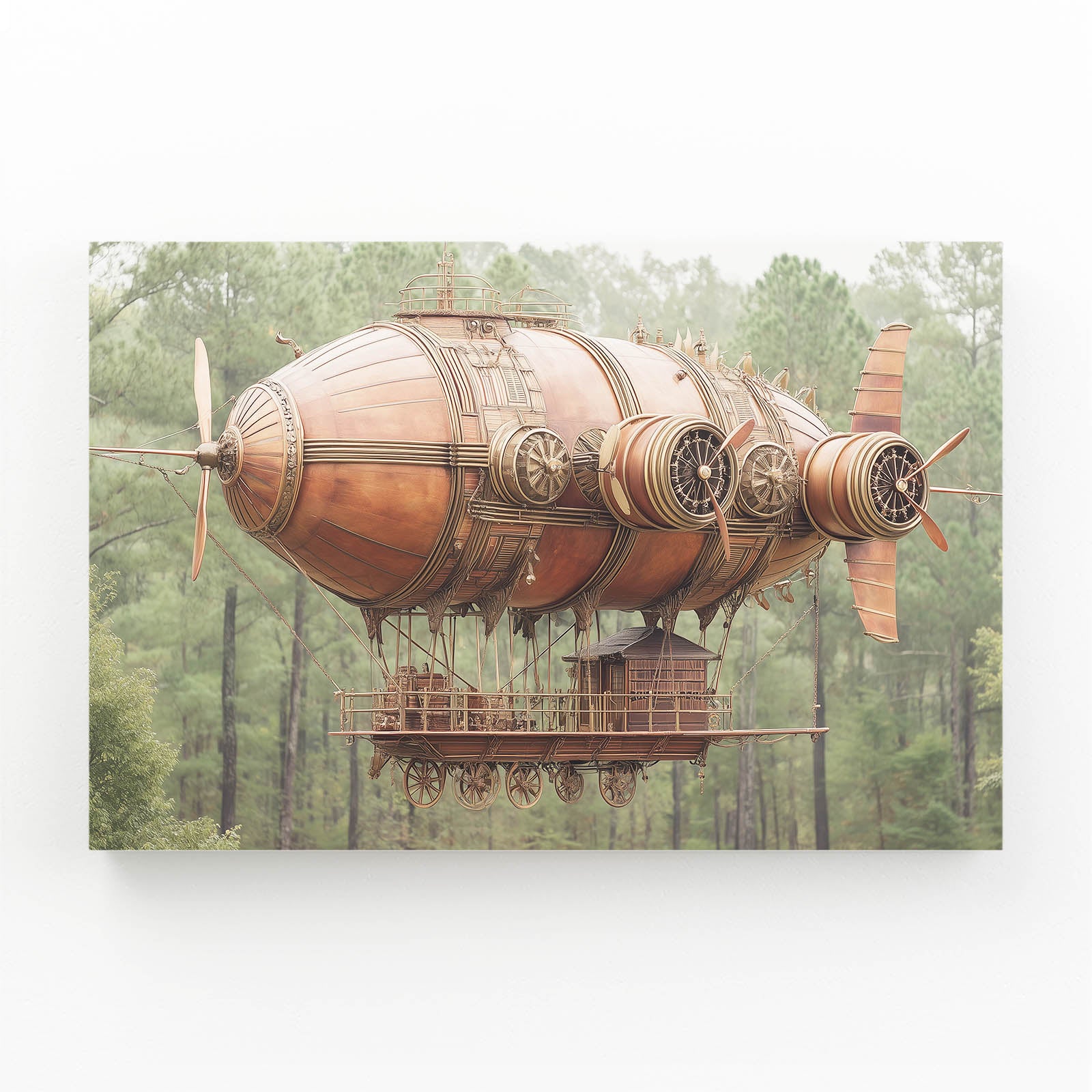 Copper Forest Airship Steampunk Wall Art – copper forest airship steampunk canvas print