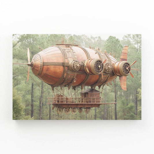 Copper Forest Airship Steampunk Wall Art – copper forest airship steampunk canvas print