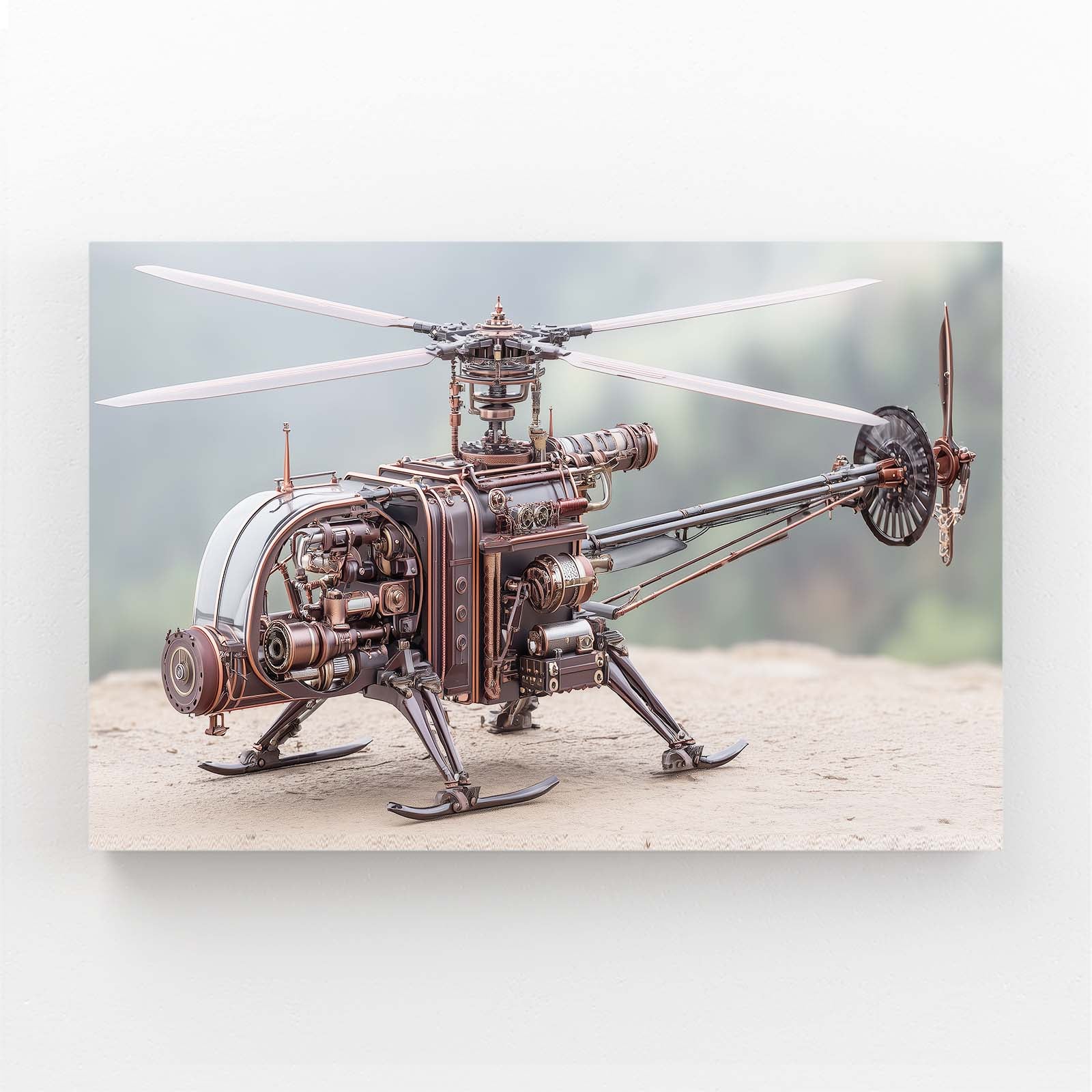 Copper Steam Gyrocopter Steampunk Art – copper steam gyrocopter steampunk canvas print