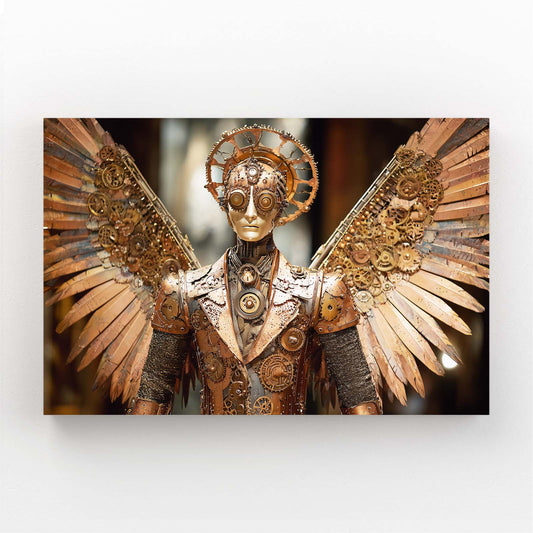 Copper Winged Automaton Steampunk Wall Decor – copper winged automaton steampunk canvas print