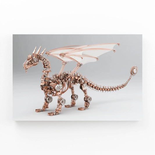 Copper Winged Dragon Steampunk Wall Decor – copper winged dragon steampunk canvas print
