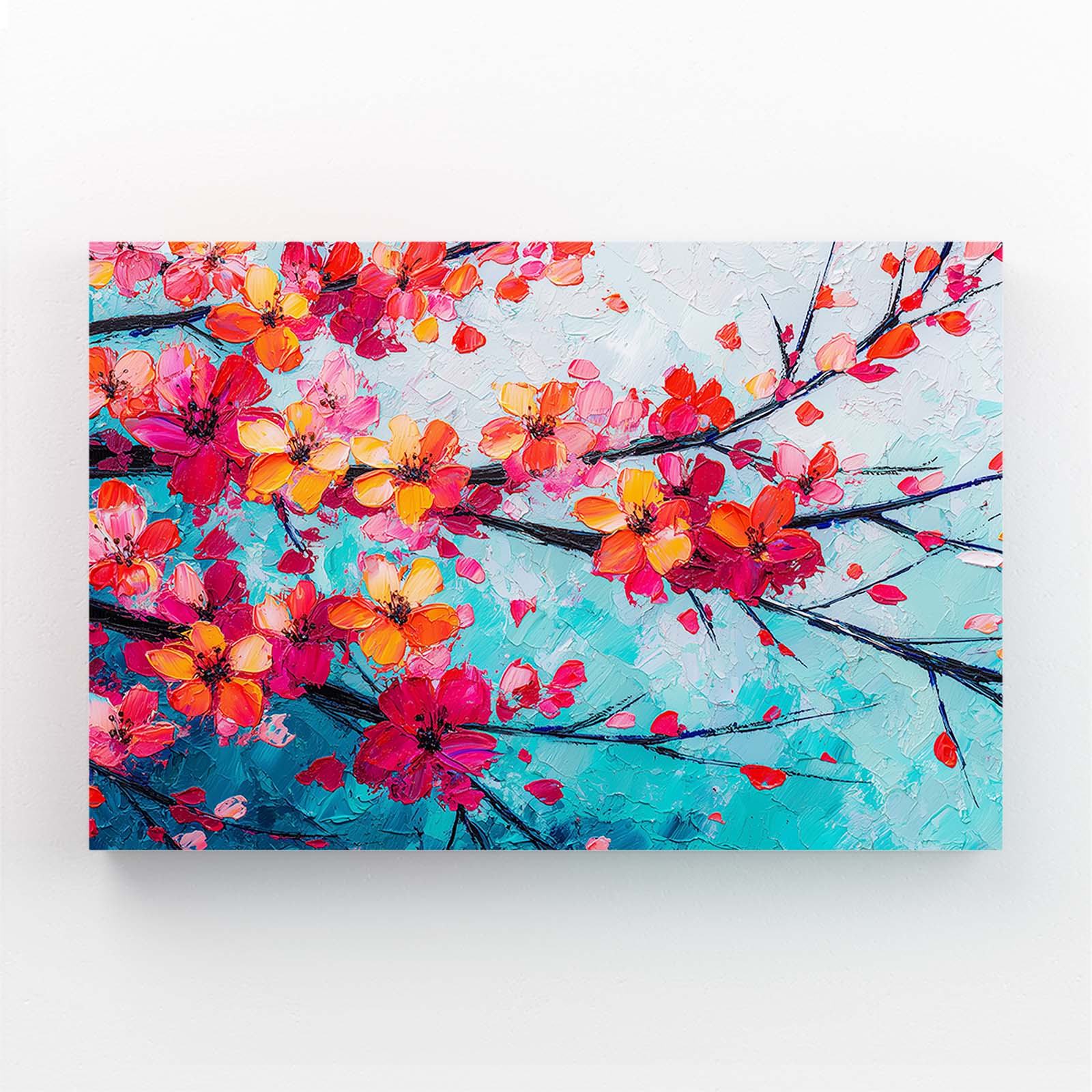 Coral Branch Turquoise Cherry Blossom Canvas – coral branch turquoise cherry blossom canvas print