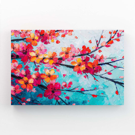 Coral Branch Turquoise Cherry Blossom Canvas – coral branch turquoise cherry blossom canvas print