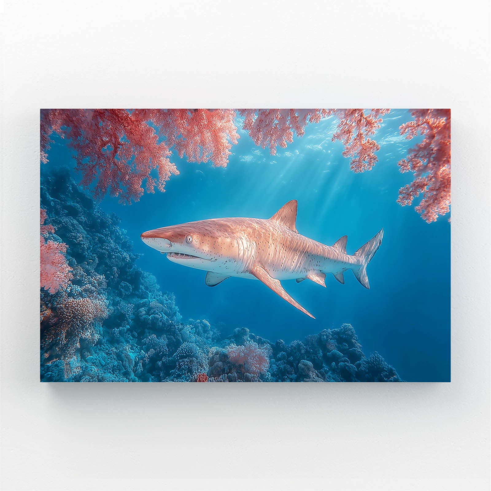 Coral Pink Reef Shark Canvas Art – coral pink reef shark canvas print