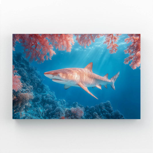 Coral Pink Reef Shark Canvas Art – coral pink reef shark canvas print
