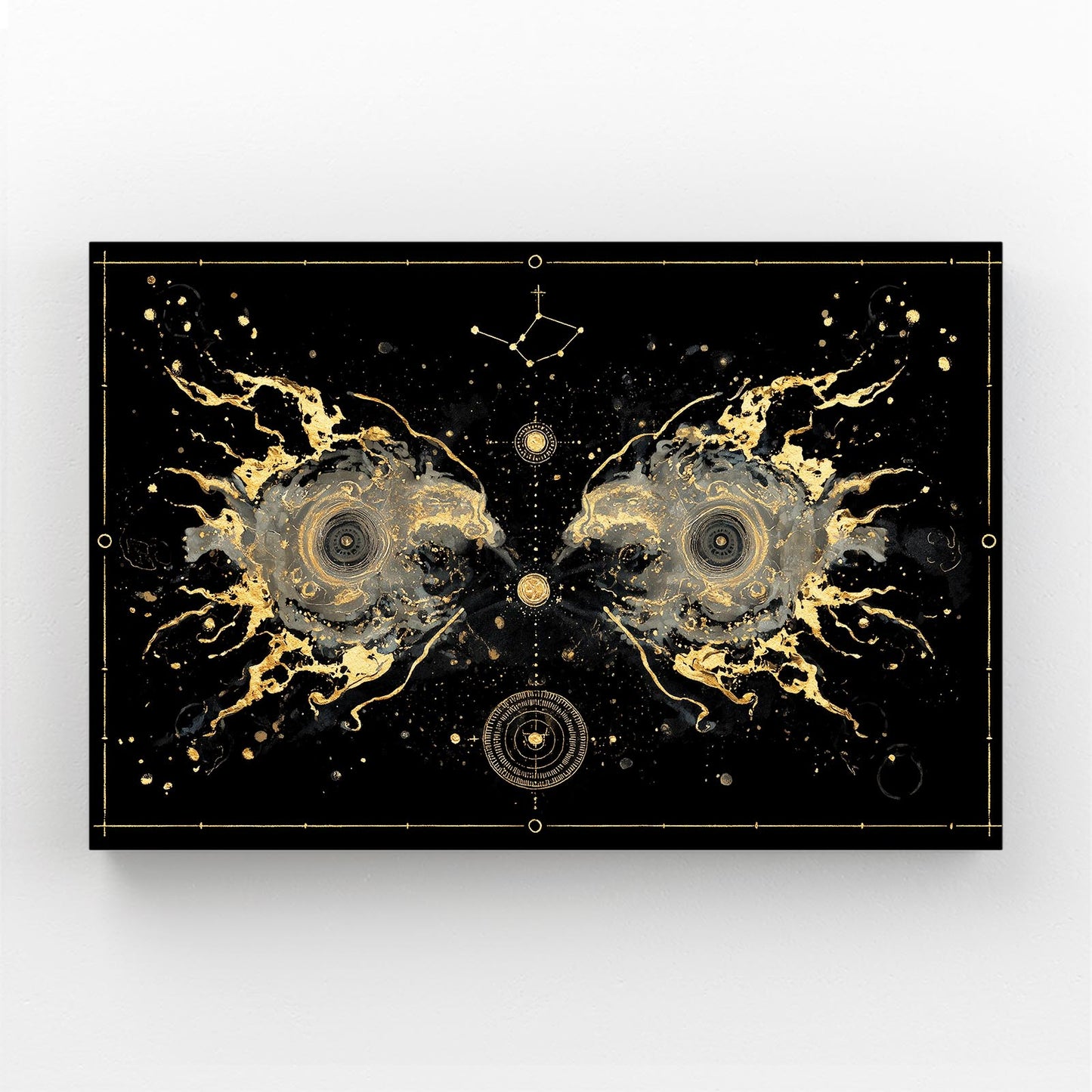 Cosmic Gold Blueprint Art – cosmic gold blueprint gold canvas print