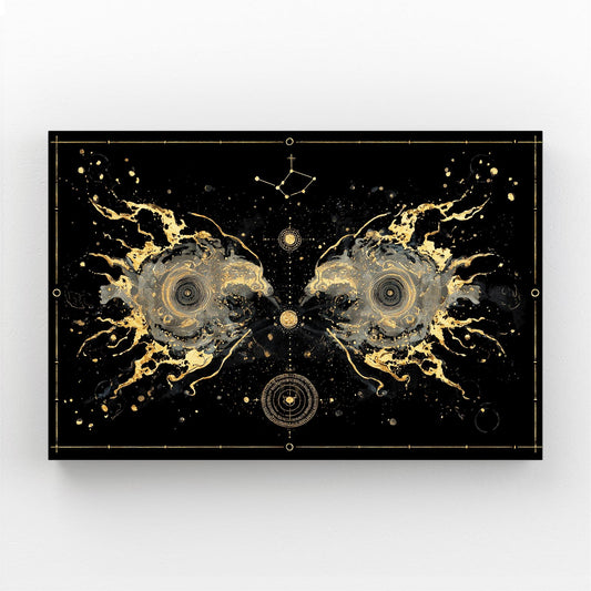 Cosmic Gold Blueprint Art – cosmic gold blueprint gold canvas print