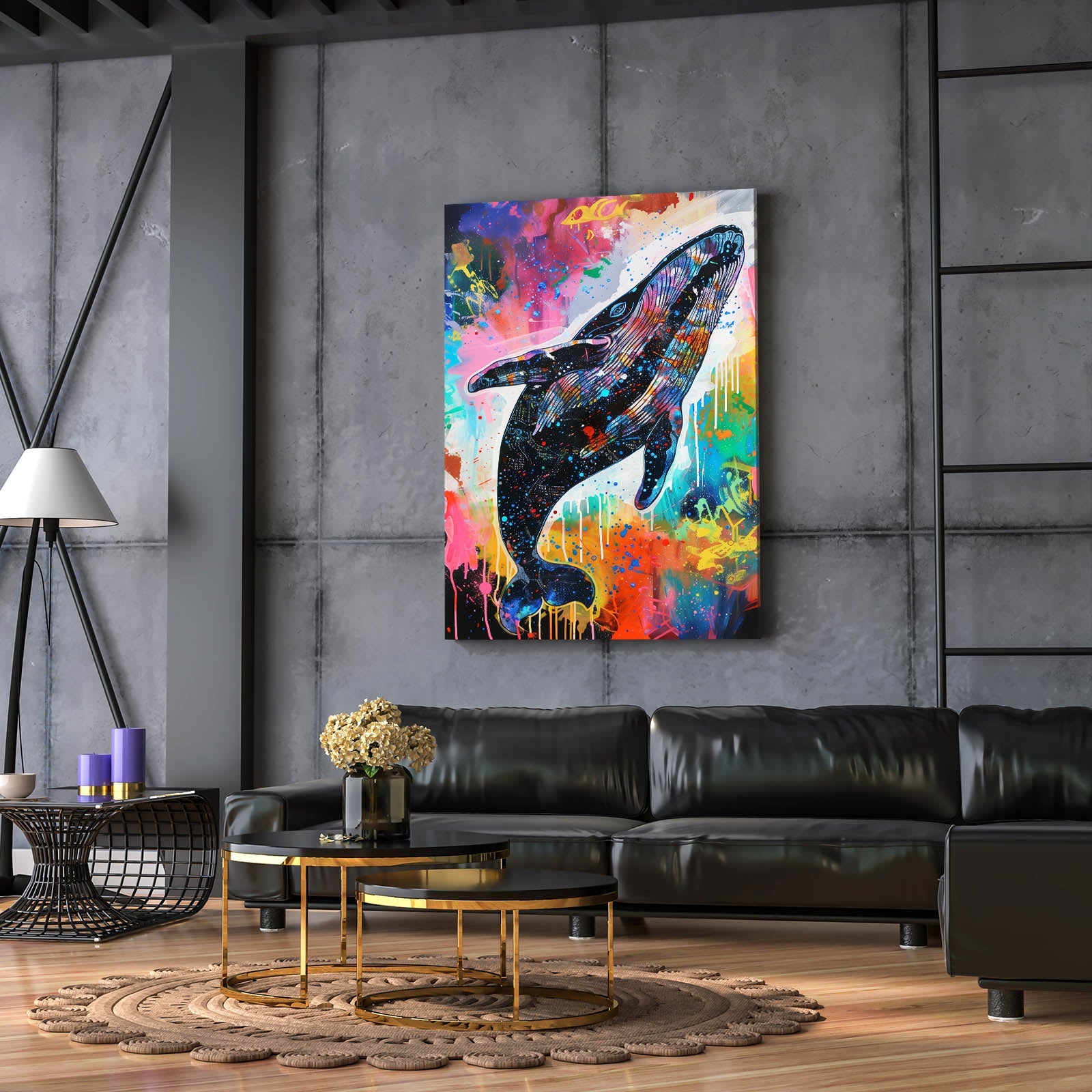 Cosmic Graffiti Whale Art