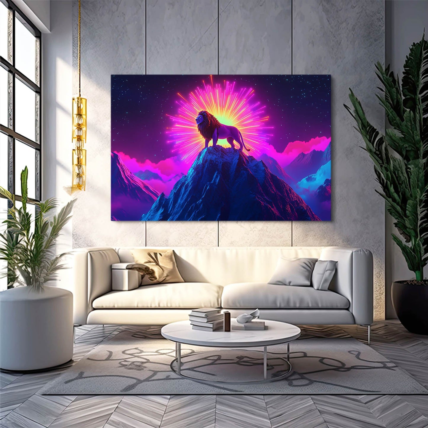 Cosmic King Lion Wall Art