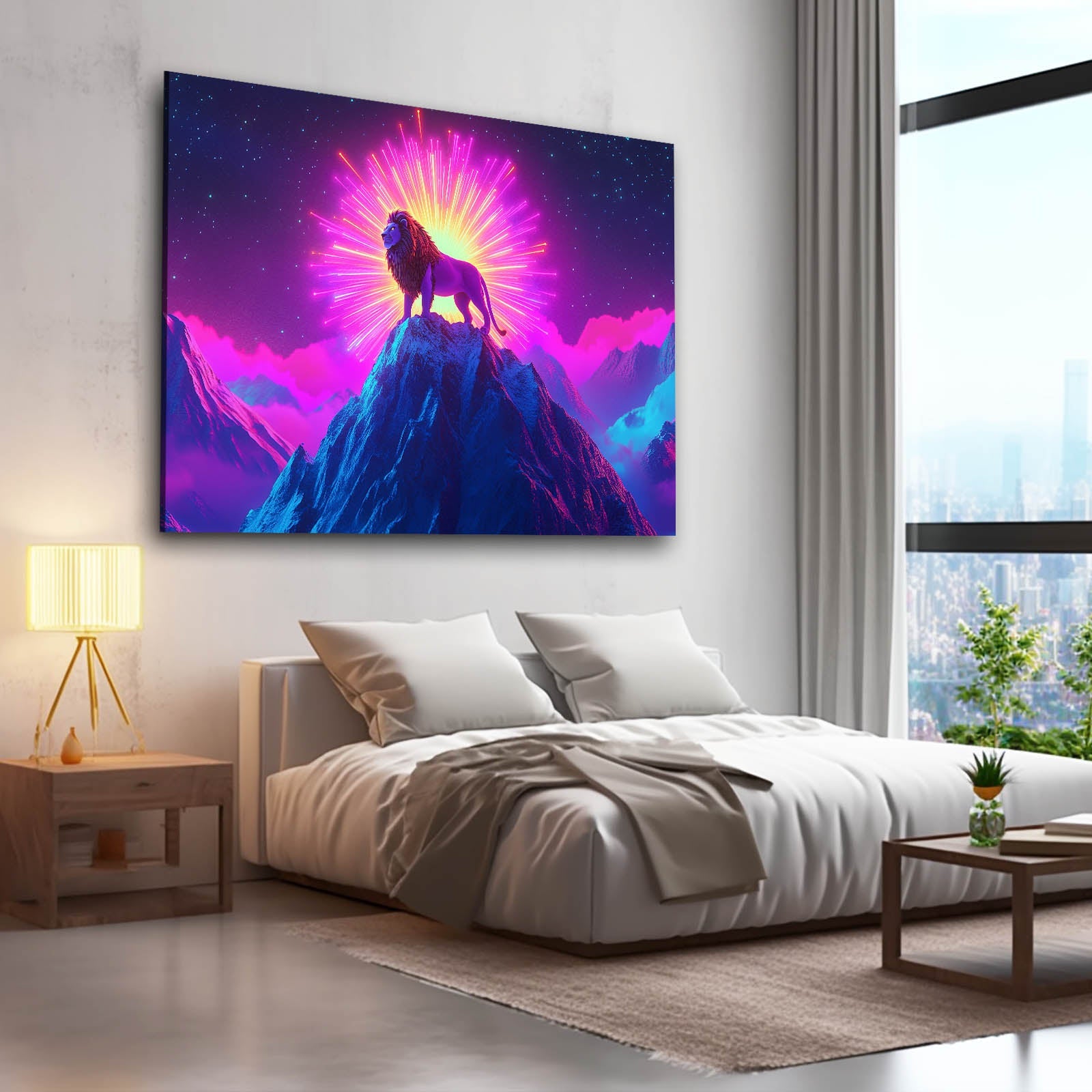 Cosmic King Lion Wall Art