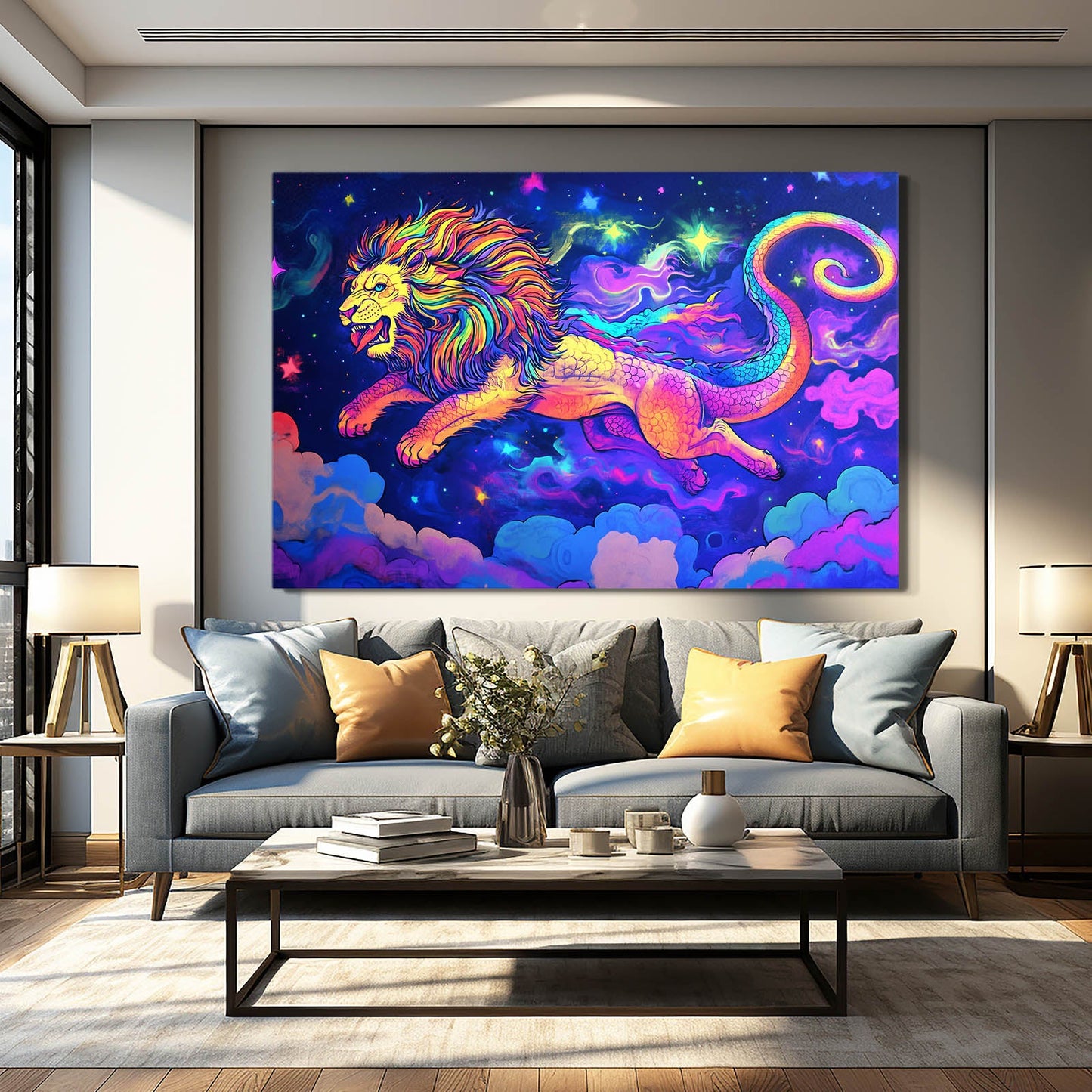 Cosmic Lion Wall Art