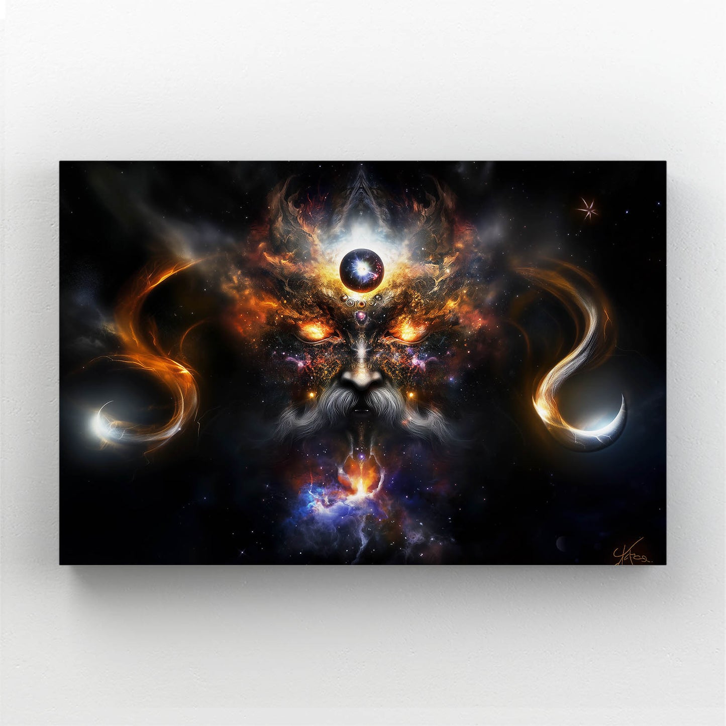 Cosmic Nebula Mane Lion Wall Art — contemporary canvas print, canvas print on white background