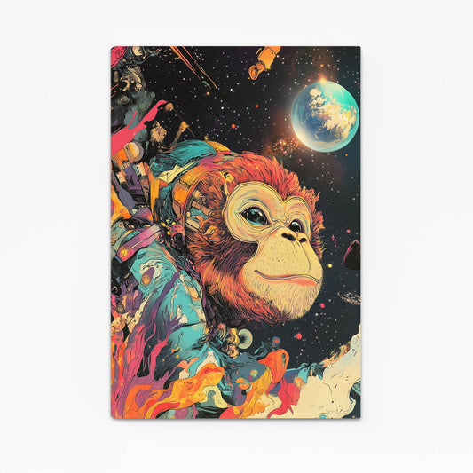 Cosmic Rainbow Voyager Monkey Art – cosmic rainbow voyager monkey canvas print