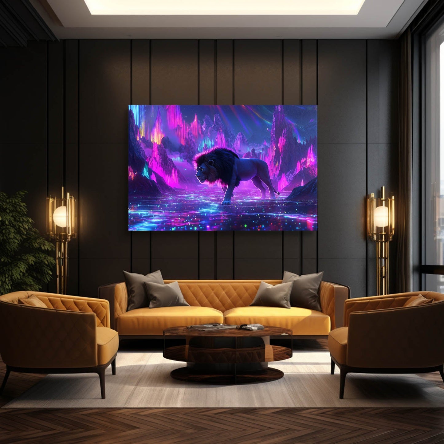 Cosmic Realm Lion Wall Art