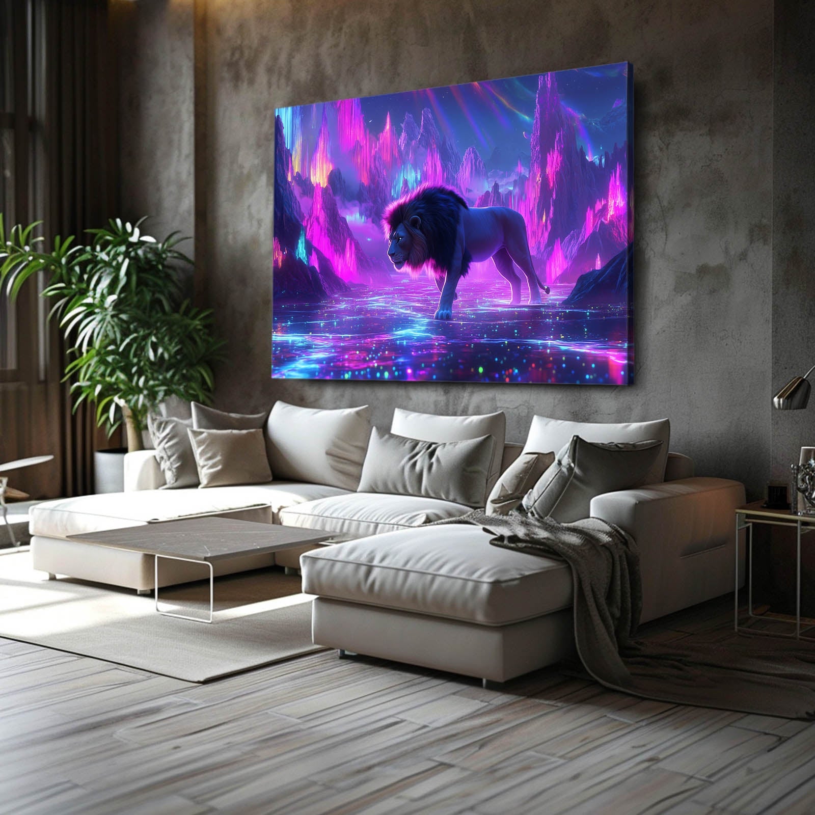 Cosmic Realm Lion Wall Art