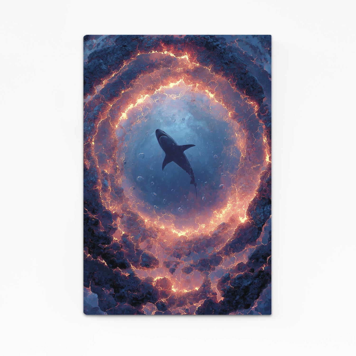 Cosmic Ring Vortex Shark Wall Art — contemporary canvas print, canvas print on white background