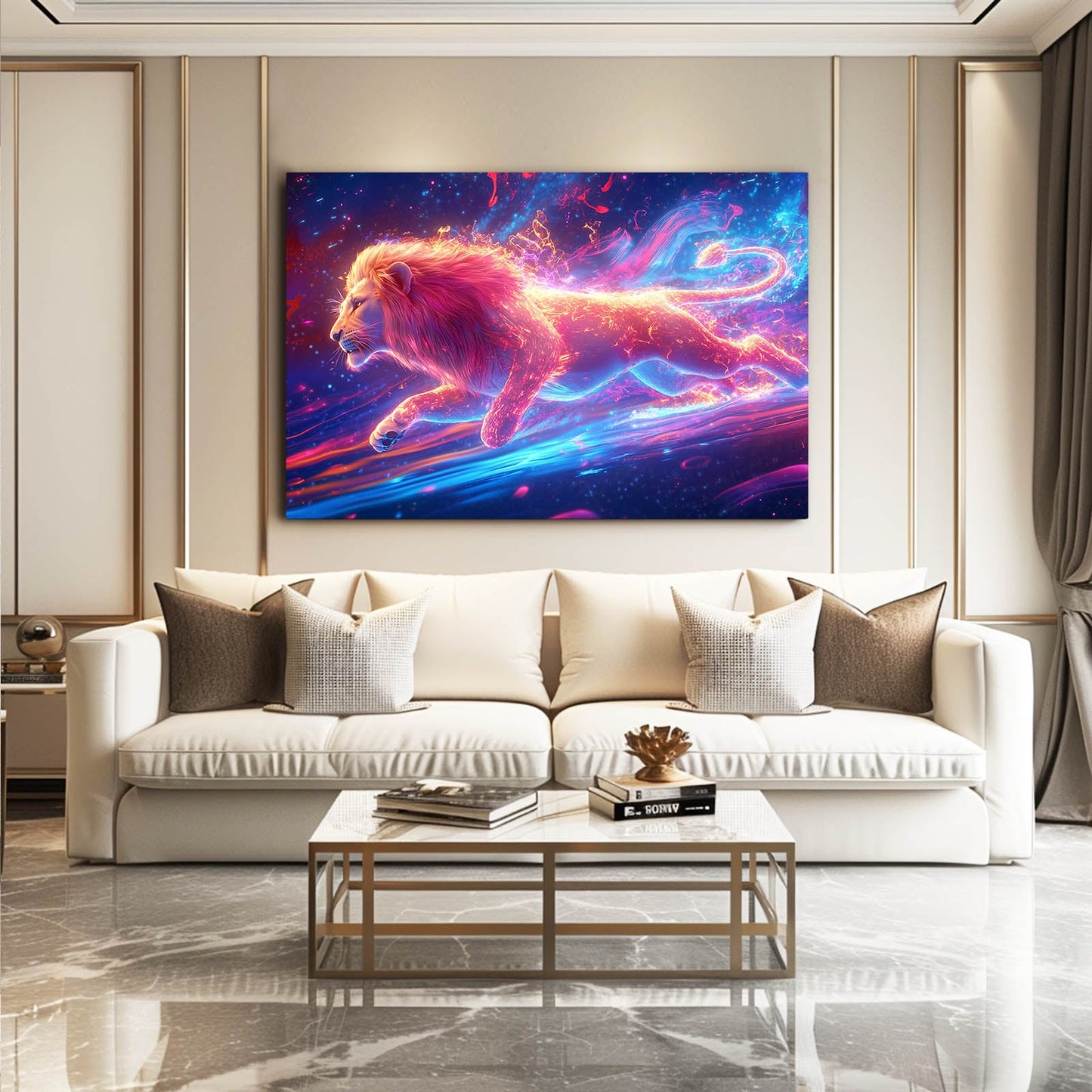 Cosmic Run Lion Wall Art
